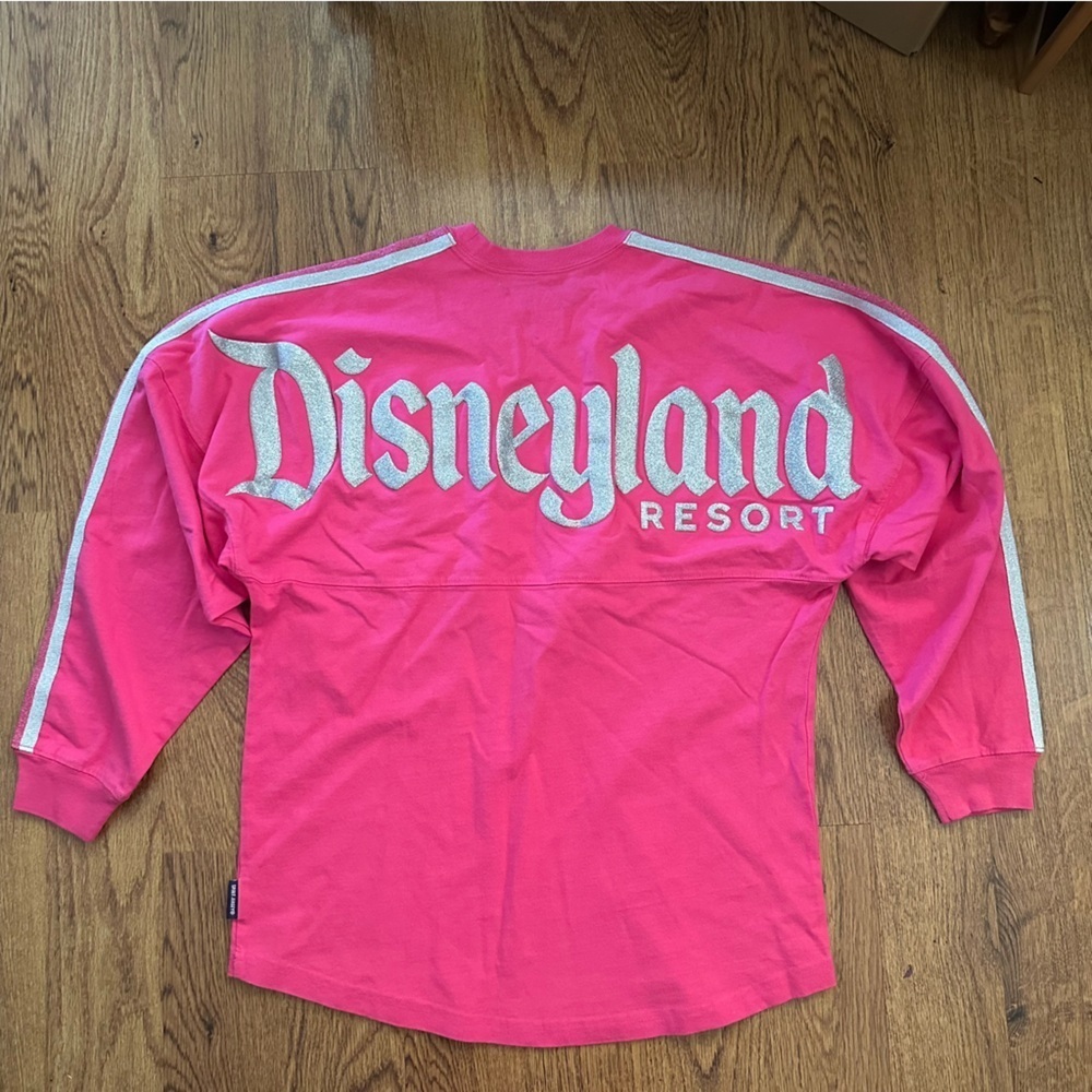 Disney Parks Hot Pink Silver Spirit Jersey size small long sleeve cotton fan - Picture 5 of 6